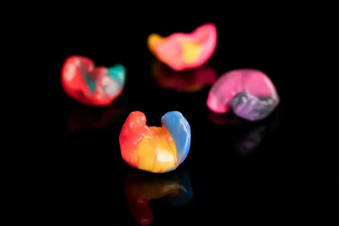 Custom industrial earplugs in safety colors