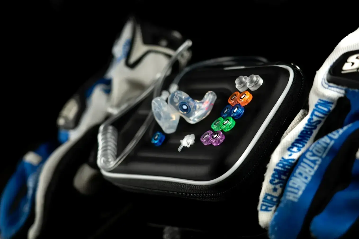 The One filtered motorcycle earplugs, custom molded