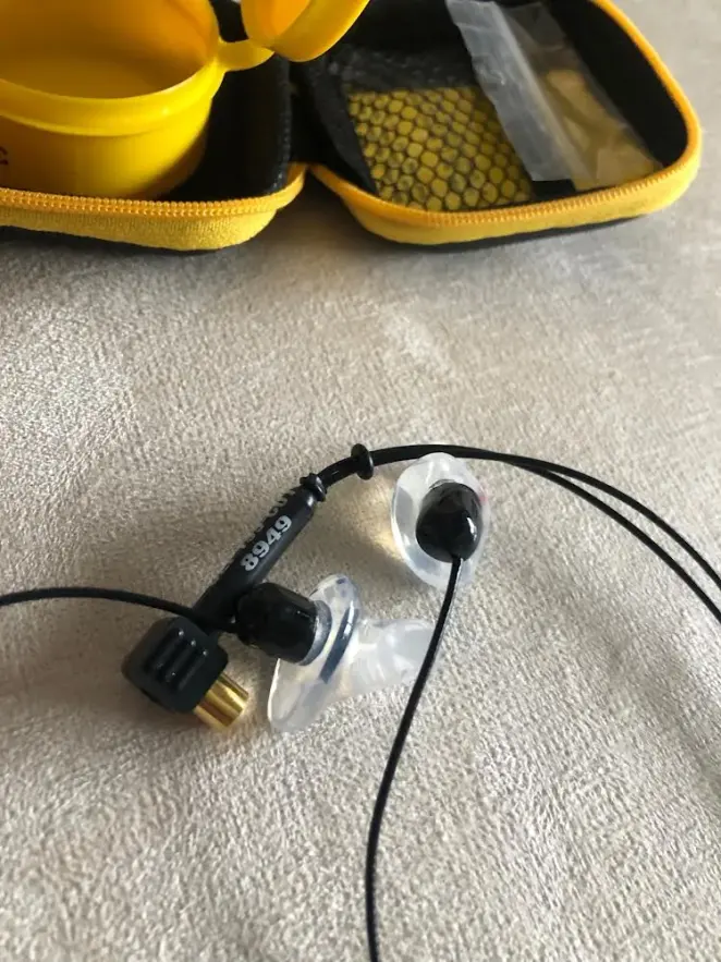 A custom CEP adapter friction-fit onto the earpiece with case